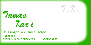 tamas kari business card